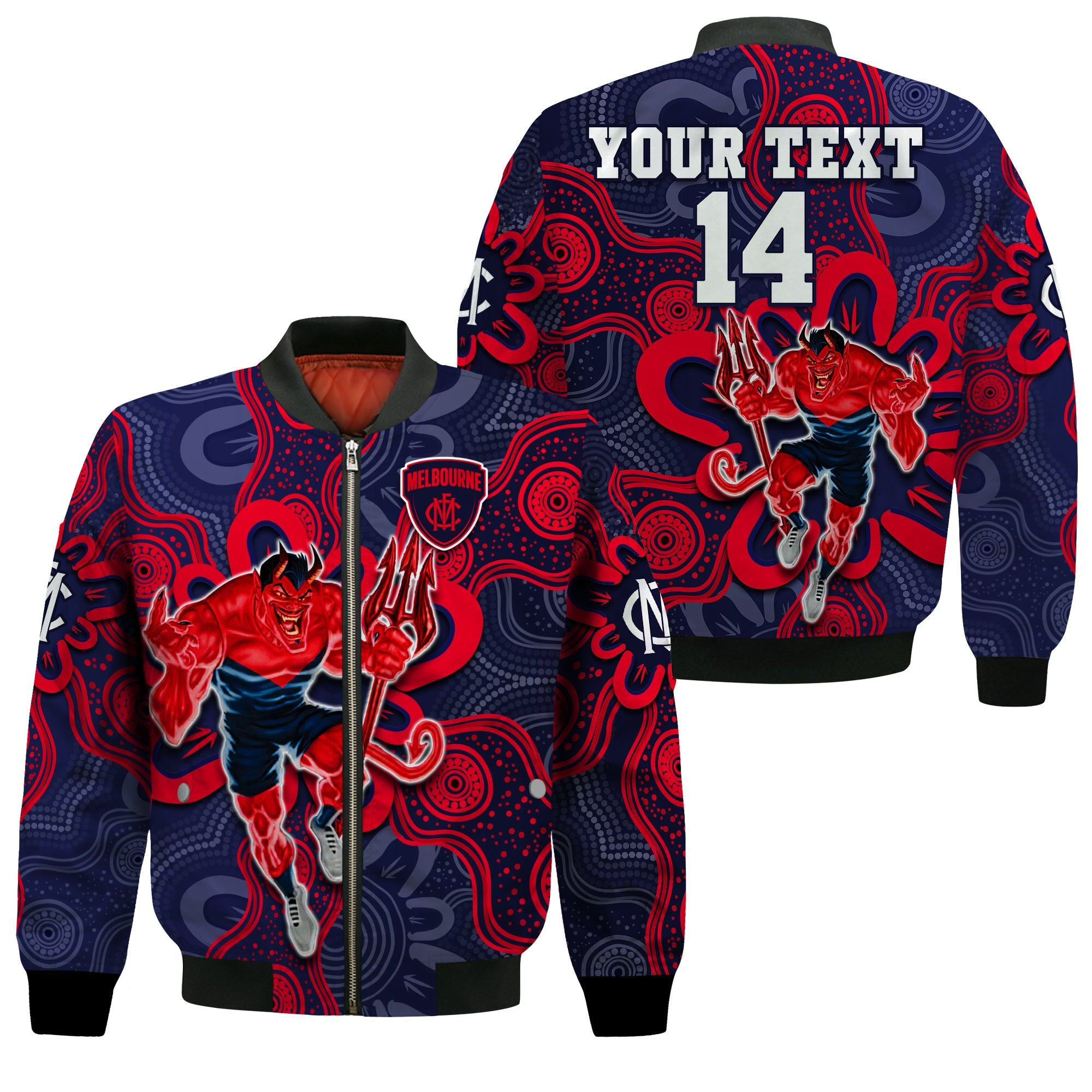 custom-text-and-number-demons-football-2022-bomber-jacket-australian-aboriginal-dot-painting