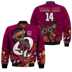 custom-text-and-number-maroons-rugby-bomber-jacket-queensland-kangaroo-aboriginal-dot-paintings