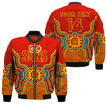 custom-text-and-number-gold-coast-football-bomber-jacket-suns-indigenous-pattern