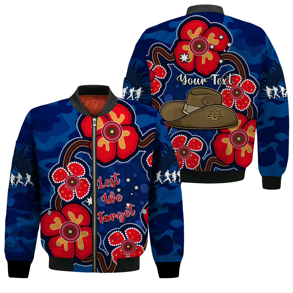 custom-personalised-australia-anzac-bomber-jacket-lest-we-forget-camouflage-mix-aboriginal-poppies-and-slouch-hat