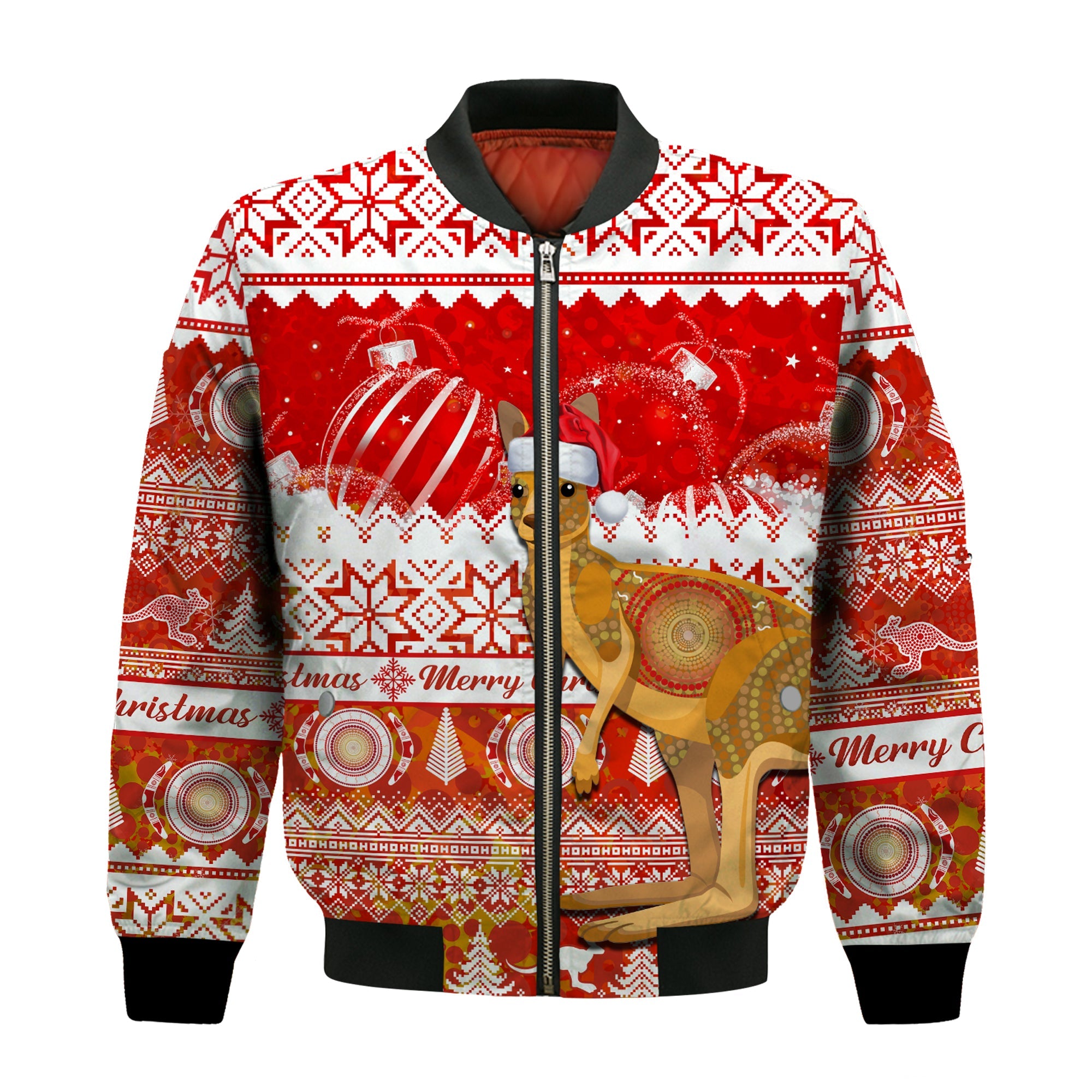 australia-bomber-jacket-kangaroo-aboriginal-painting-merry-christmas