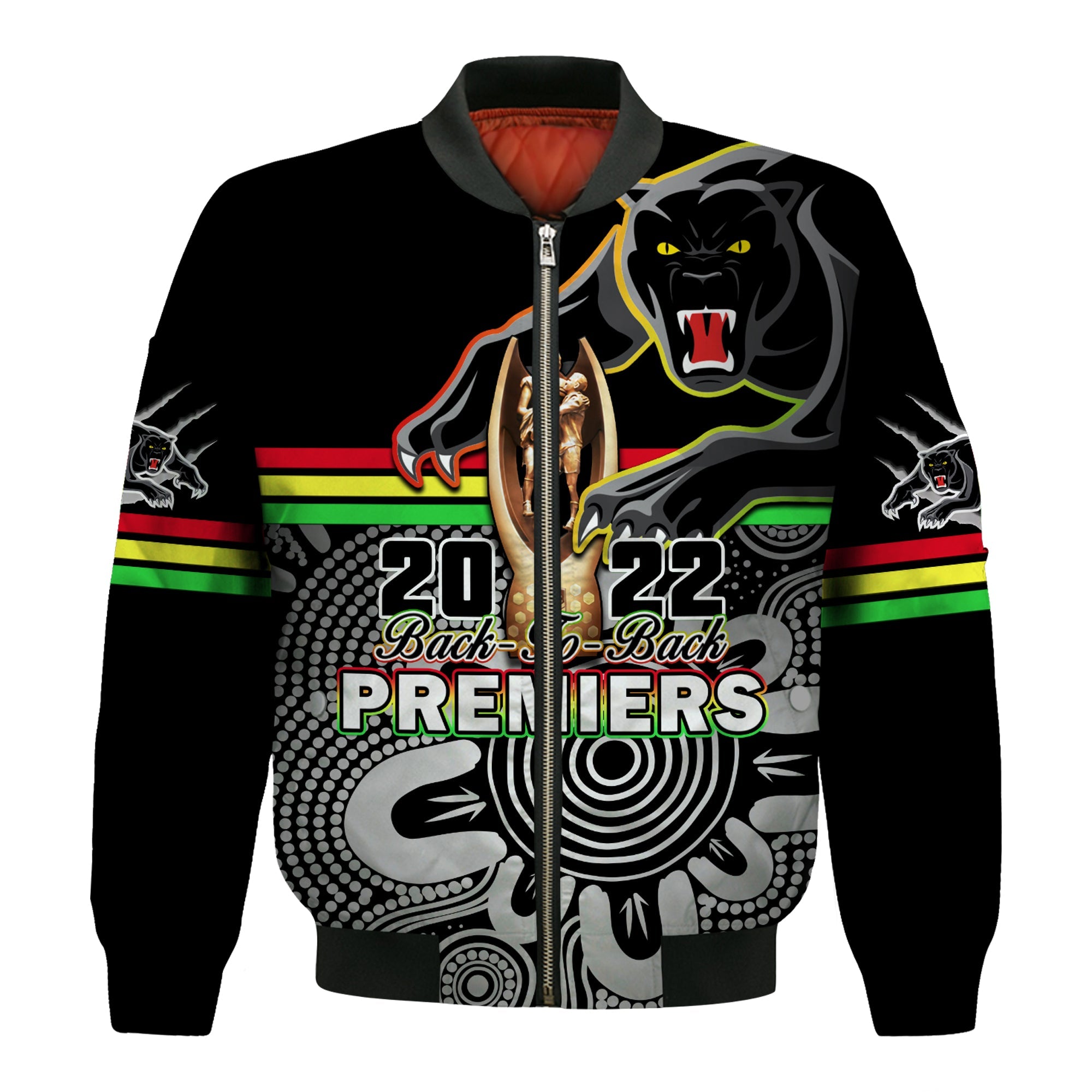 panthers-rugby-bomber-jacket-pennies-premiers-2022-back-to-back-indigenous-original