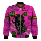 custom-text-and-number-panthers-bomber-jacket-aboriginal-with-lizard