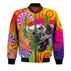 custom-personalised-australia-koala-aboriginal-bomber-jacket-rainbow-tie-dye-merry-christmas
