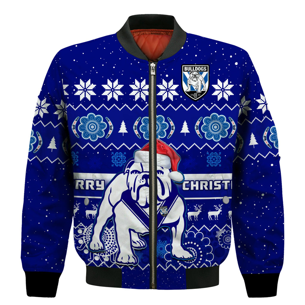 bulldogs-rugby-christmas-bomber-jacket-berries-merry-xmas-aboriginal-art