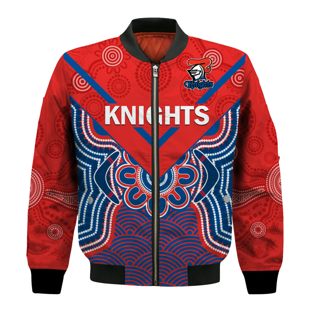 custom-text-and-number-knights-rugby-bomber-jacket-novocastrians-1987-aboriginal-art