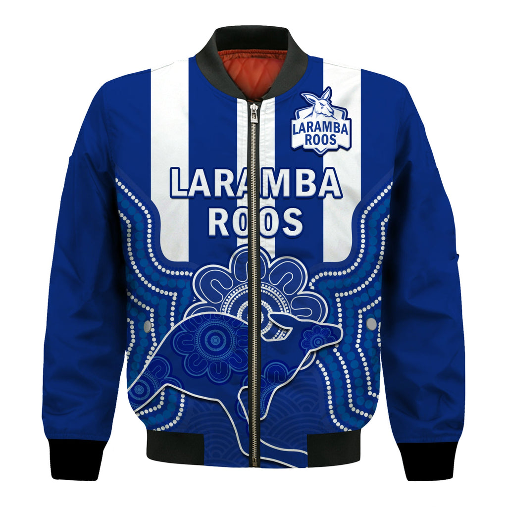 custom-text-and-number-laramba-football-bomber-jacket-roos-aboriginal-art