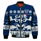 cats-football-christmas-bomber-jacket-geelong-aboriginal-painting