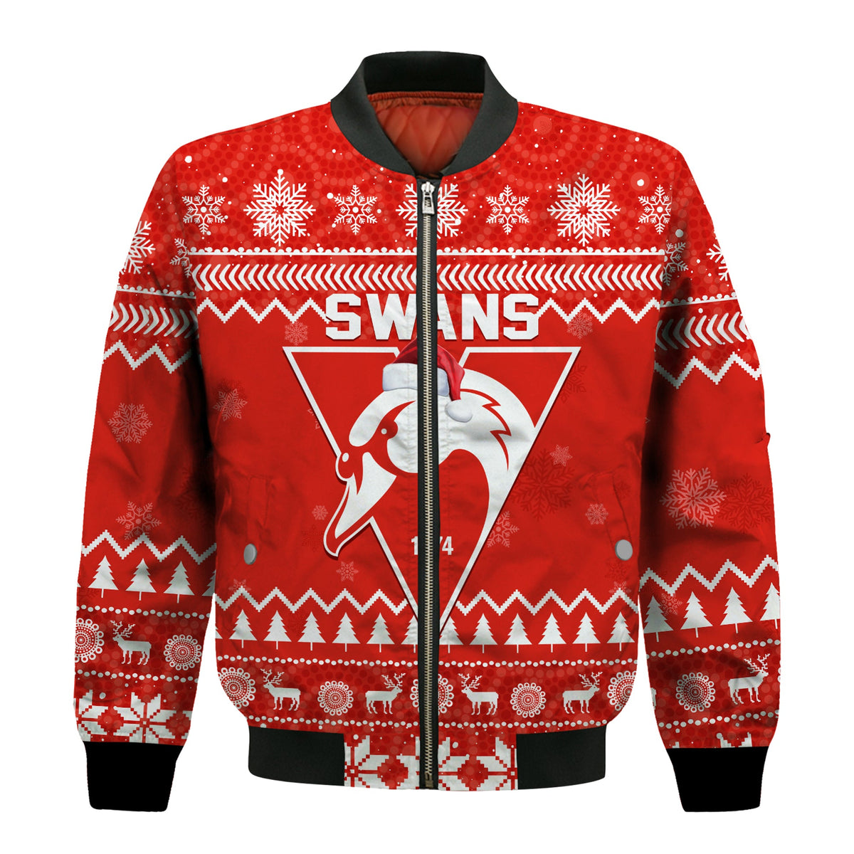 custom-personalised-swans-football-christmas-bomber-jacket-sydney-indigenous-merry-xmas-ver04