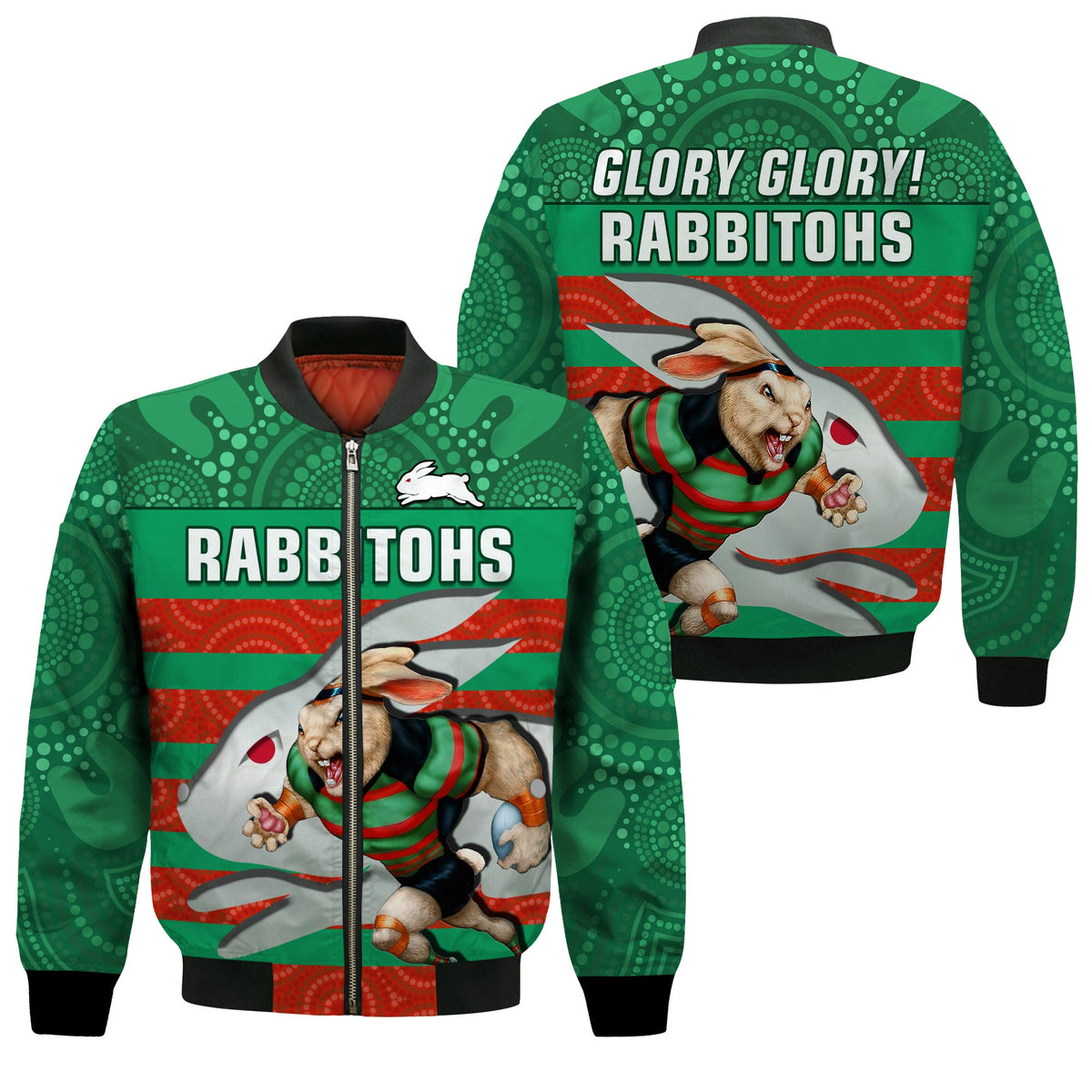 rabbitohs-rugby-bomber-jacket-aboriginal-dot-painting-glory-glory-sporty-style