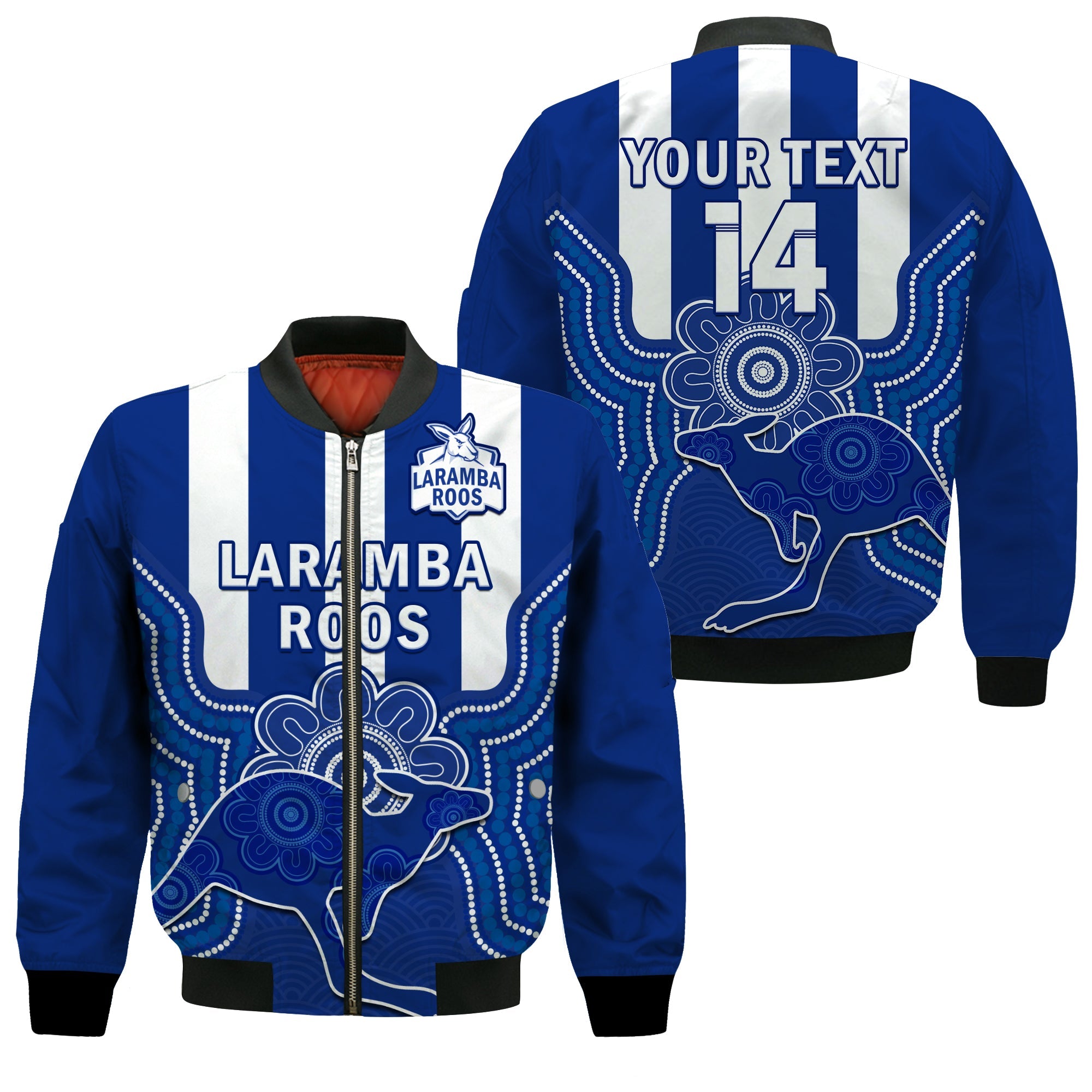 custom-text-and-number-laramba-football-bomber-jacket-roos-aboriginal-art