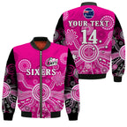 custom-text-and-number-sydney-sixers-bomber-jacket-cricket-indigenous-australian-art-ver01
