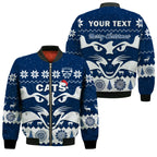 custom-personalised-cats-football-christmas-bomber-jacket-geelong-aboriginal-painting