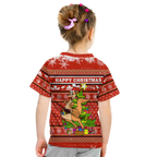 Australia Christmas Kangaroo Aboriginal Pattern T Shirt - LT2