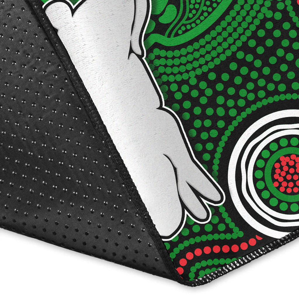rabbitohs-indigenous-area-rug-simple-green