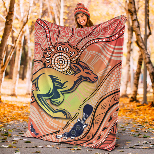 kangaroos-indigenous-premium-blanket-beautiful-life