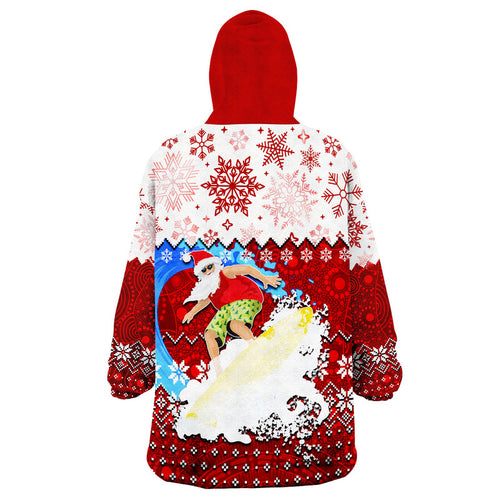 aboriginal-christmas-2022-santa-claus-surfing-wearable-blanket-hoodie-red-style
