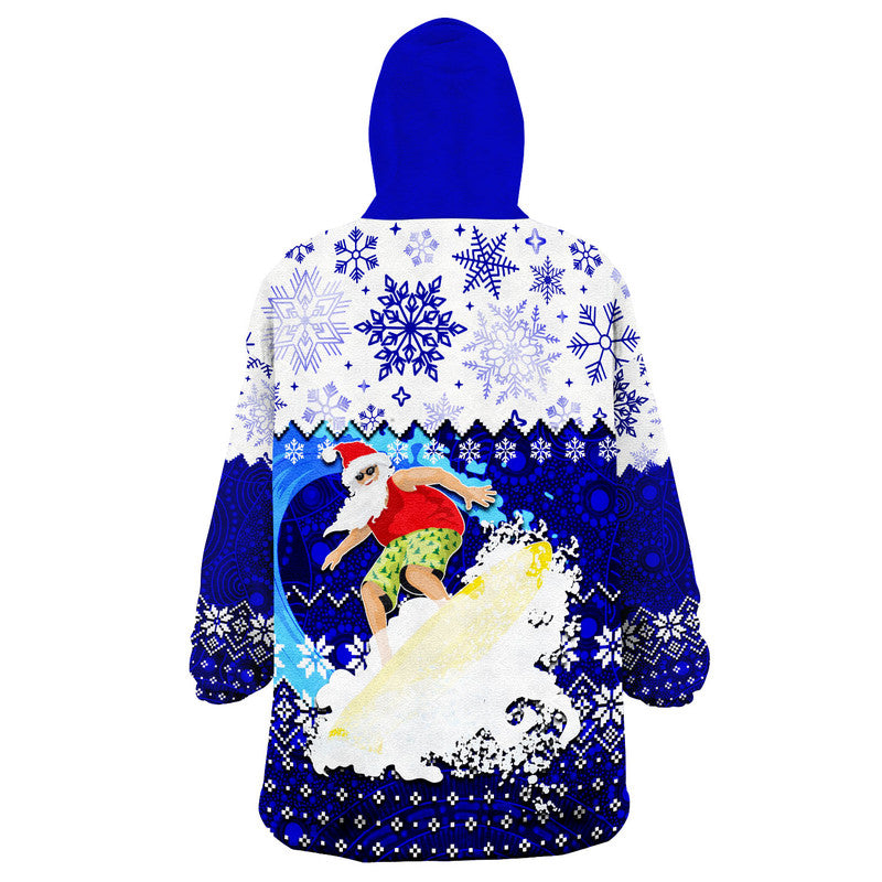 aboriginal-christmas-2022-santa-claus-surfing-wearable-blanket-hoodie-blue-style