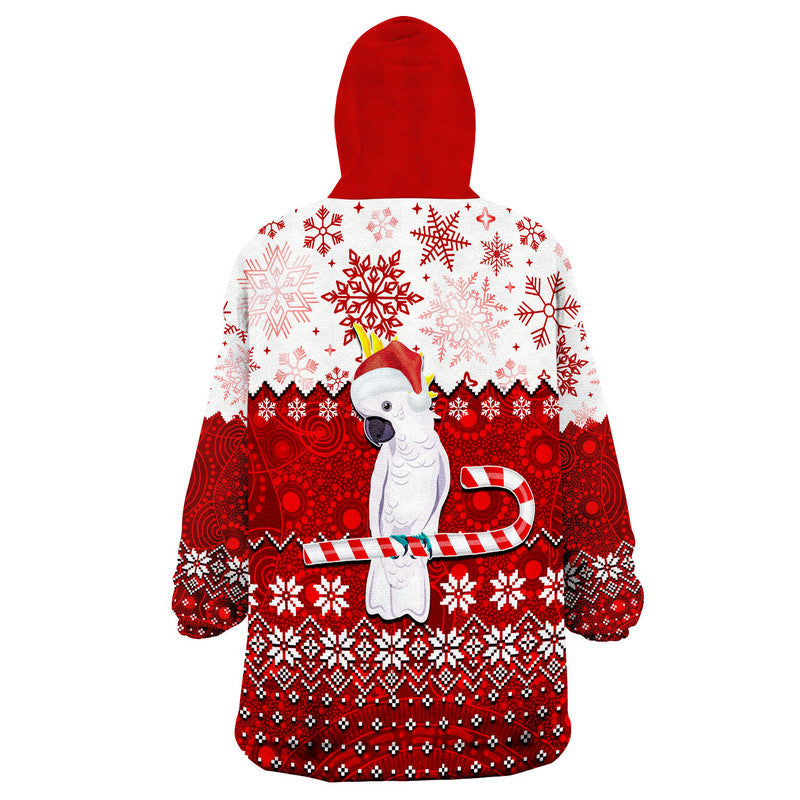 aboriginal-christmas-2022-cockatoo-wearable-blanket-hoodie-red-style