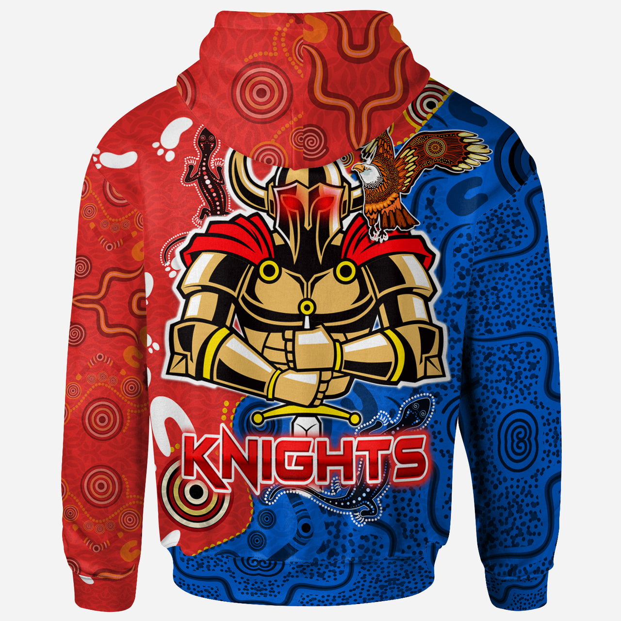 knights-aboriginal-rugby-hoodie-custom-indigenous-knights-with-aussie-lizard-and-eagle