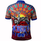 knights-rugby-custom-polo-shirt-the-indigenous-knights-watercolor-dot-painting-with-aboriginal-sun