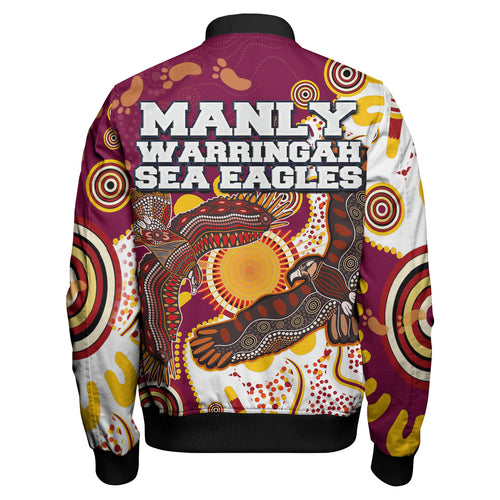sea-eagles-aboriginal-rugby-bomber-jacket-double-sea-eagles-with-tribal-sun-and-footprints