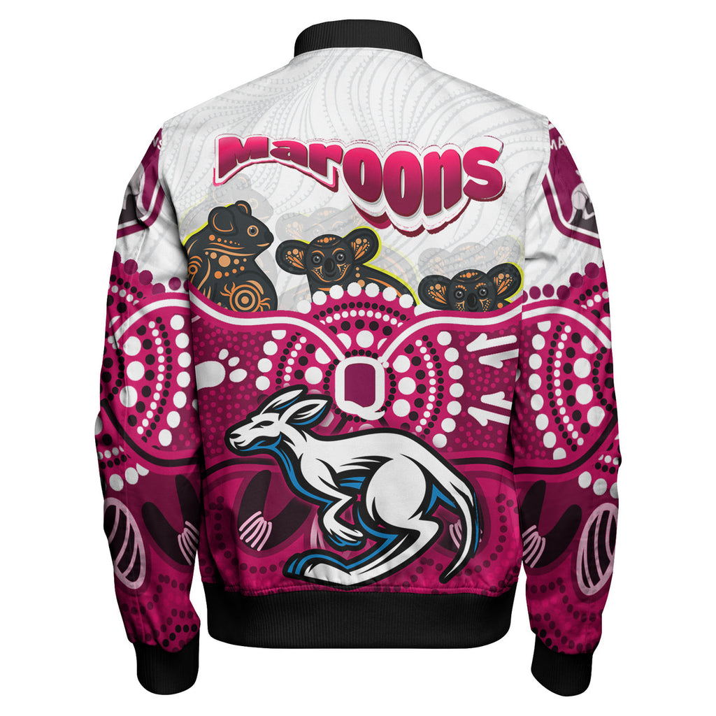 maroons-rugby-aboriginal-custom-bomber-jacket-the-cane-toads-with-indigenous-koala