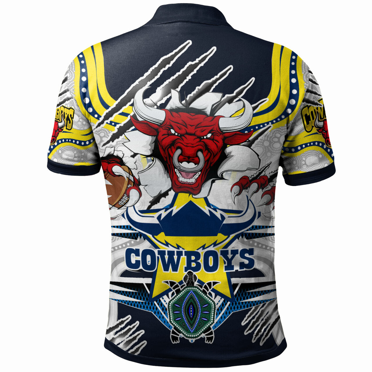 cowboys-rugby-custom-polo-shirt-indigenous-queensland-super-cows-with-sea-turtle-scratch-style