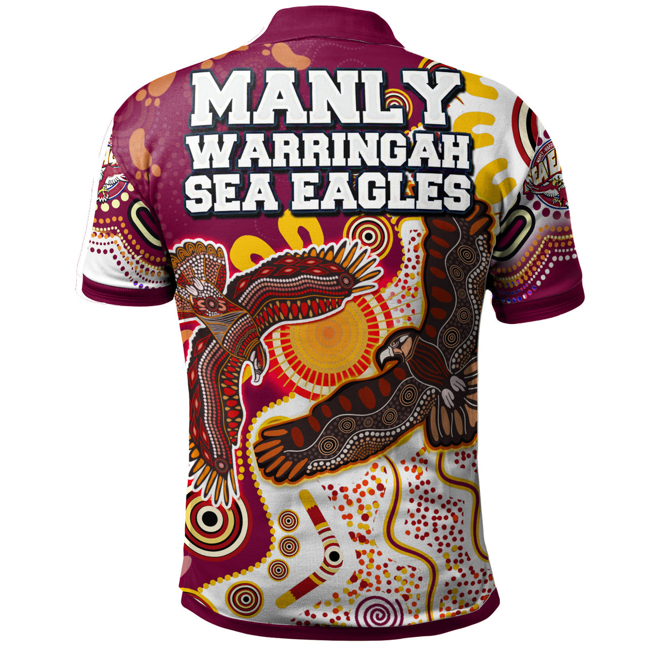 sea-eagles-aboriginal-rugby-custom-polo-shirt-double-sea-eagles-with-tribal-sun-and-footprints
