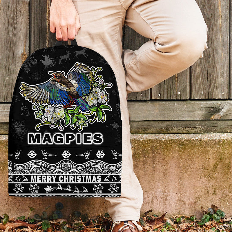 collingwood-pies-unique-winter-season-backpack-magpies-merry-christmas-no1