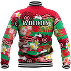rabbitohs-rugby-baseball-jacket-tropical-flowers-and-palm-hawaiian-style