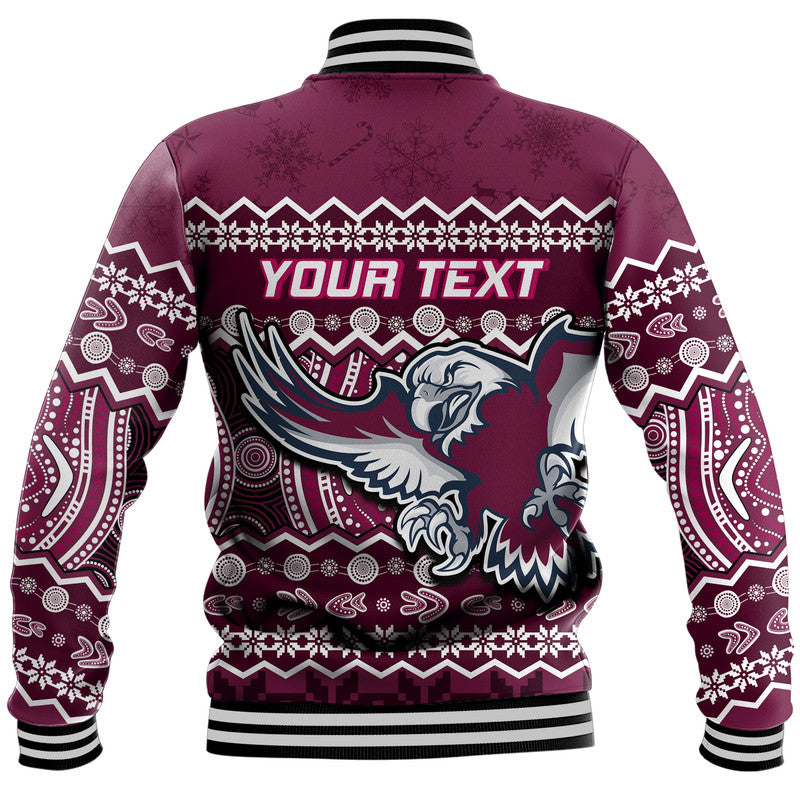 custom-personalised-manly-warringah-maroon-sea-eagles-christmas-vibe-baseball-jacket