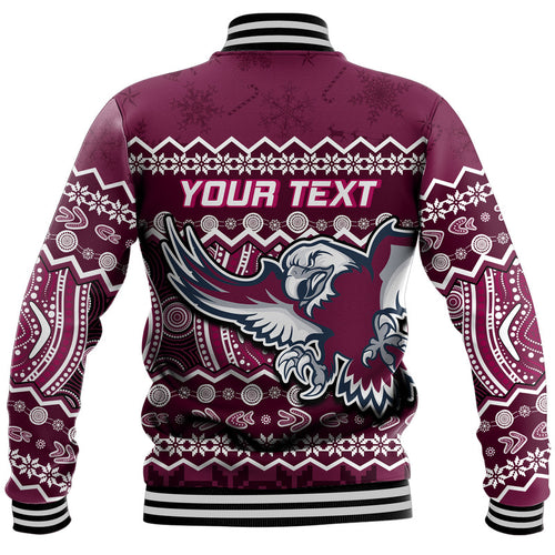 custom-personalised-manly-warringah-maroon-sea-eagles-christmas-vibe-baseball-jacket