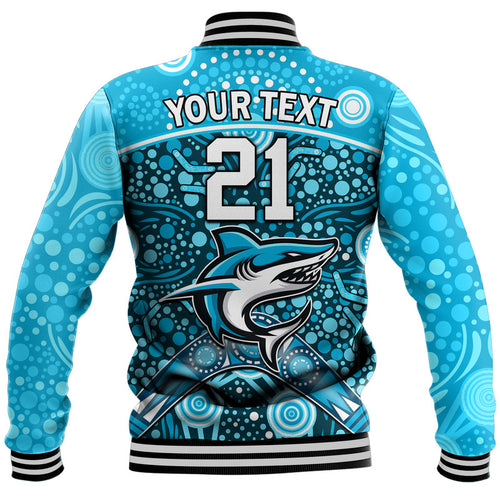 custom-personalised-sharks-rugby-baseball-jacket-boomerang-indigenous-dots