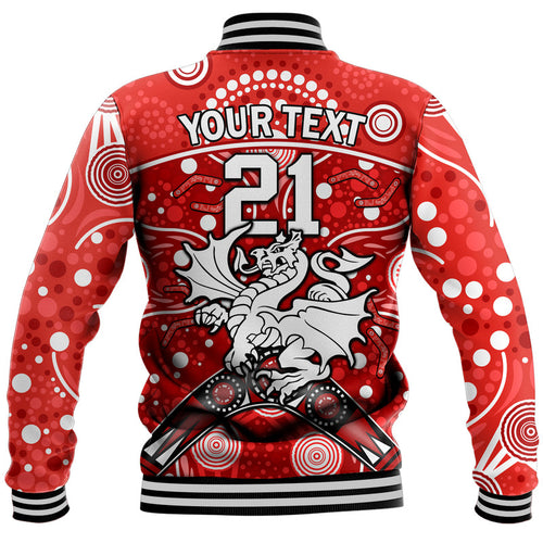 custom-personalised-dragons-rugby-baseball-jacket-boomerang-indigenous-dots