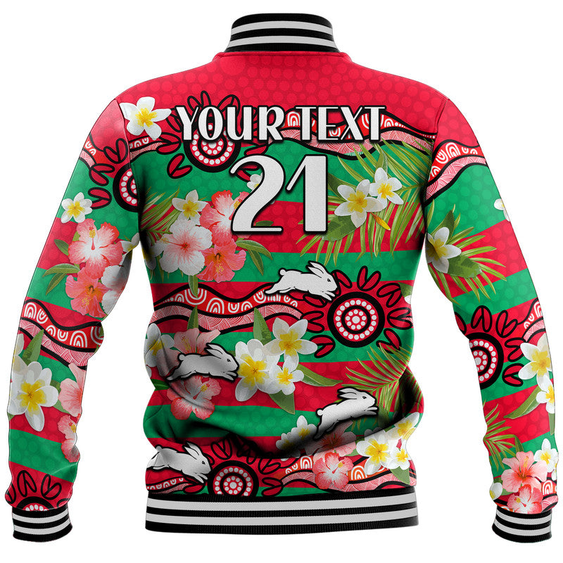 custom-personalised-rabbitohs-rugby-baseball-jacket-tropical-flowers-and-palm-hawaiian-style