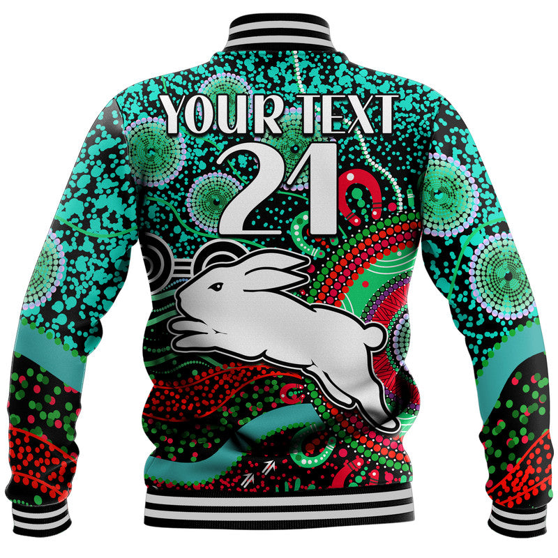 custom-personalised-rabbitohs-rugby-baseball-jacket-aboriginal-dots