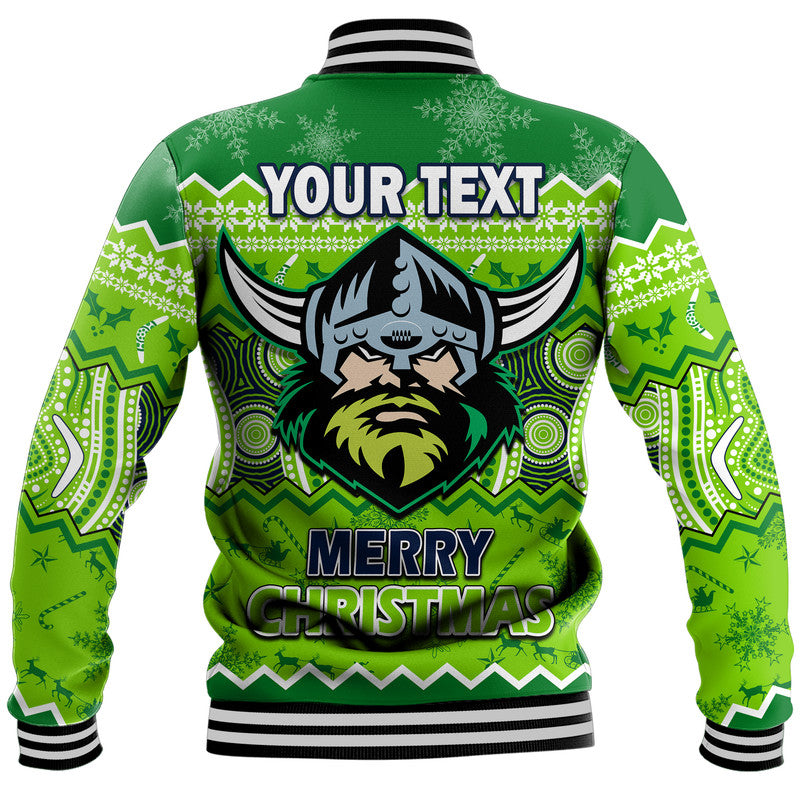 custom-personalised-canberra-the-green-machine-raiders-aboriginal-christmas-vibe-baseball-jacket