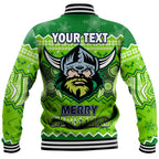 custom-personalised-canberra-the-green-machine-raiders-aboriginal-christmas-vibe-baseball-jacket