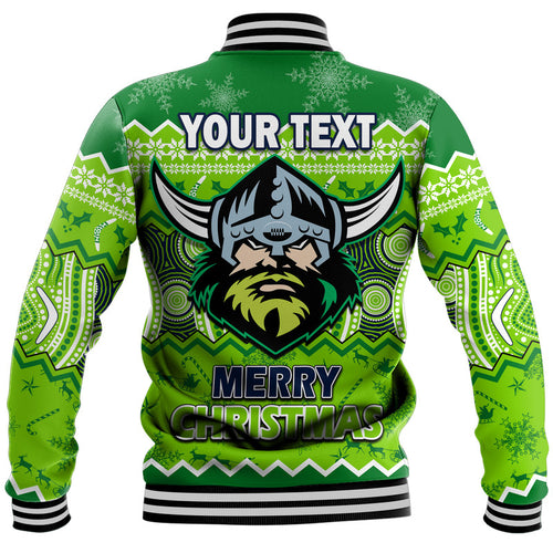 custom-personalised-canberra-the-green-machine-raiders-aboriginal-christmas-vibe-baseball-jacket