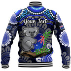 custom-personalised-australia-koala-aboriginal-baseball-jacket-koala-hugging-rugby-ball-blue