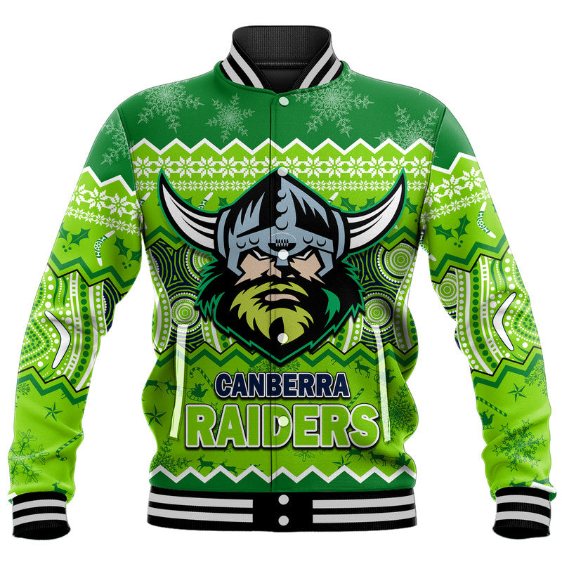 canberra-the-green-machine-raiders-aboriginal-christmas-vibe-baseball-jacket
