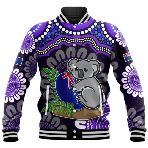 custom-personalised-australia-koala-aboriginal-baseball-jacket-koala-hugging-rugby-ball-purple