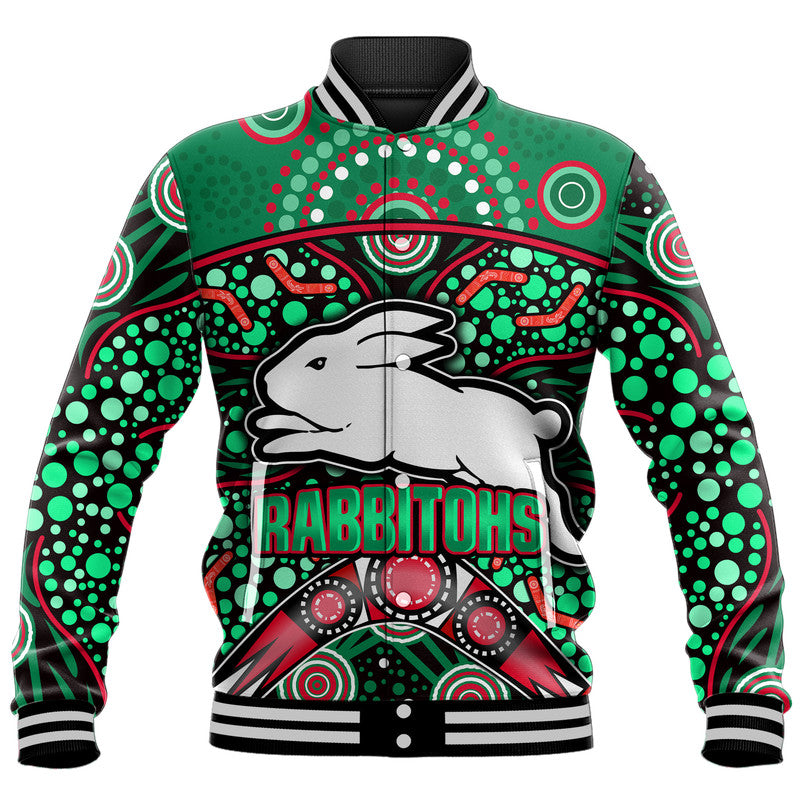 custom-personalised-south-sydney-indigenous-rabbitohs-dot-art-style-baseball-jacket