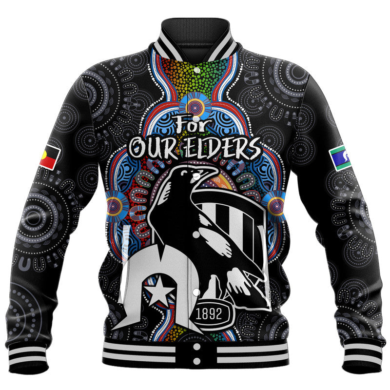 custom-personalised-magpies-football-naidoc-week-2023-baseball-jacket-for-our-elders-indigenous
