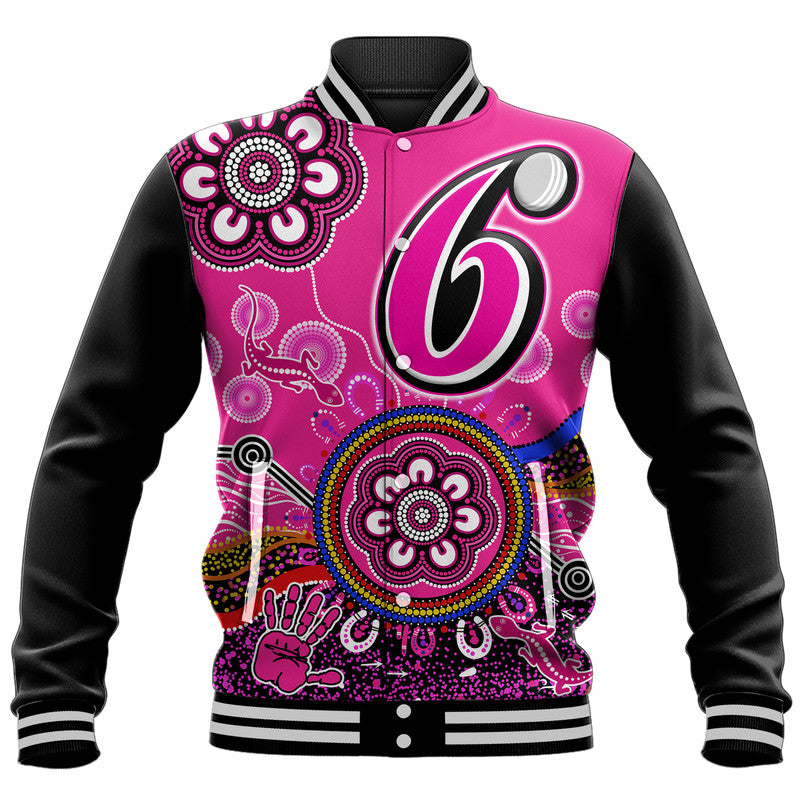 custom-personalised-sydney-sixers-baseball-jacket-cricket-indigenous-aboriginal-lizard-version