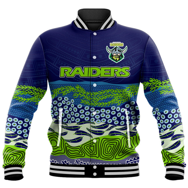 custom-text-and-number-canberra-the-green-machine-raiders-boomerang-indigenous-baseball-jacket