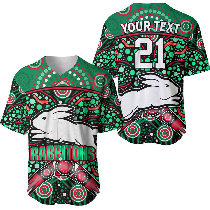 custom-personalised-south-sydney-indigenous-rabbitohs-dot-art-style-baseball-jersey
