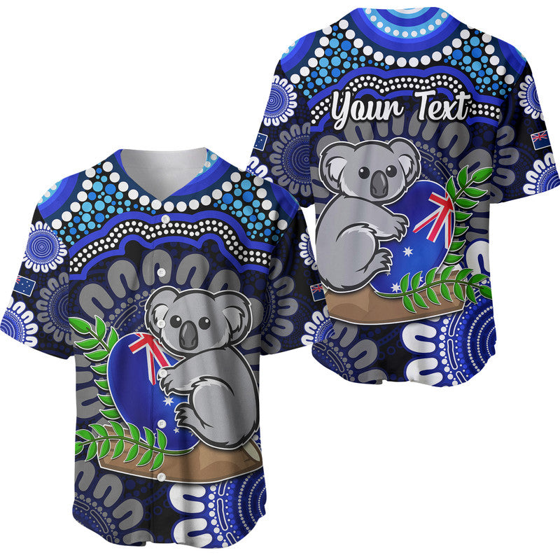 custom-personalised-australia-koala-aboriginal-baseball-jersey-koala-hugging-rugby-ball-blue