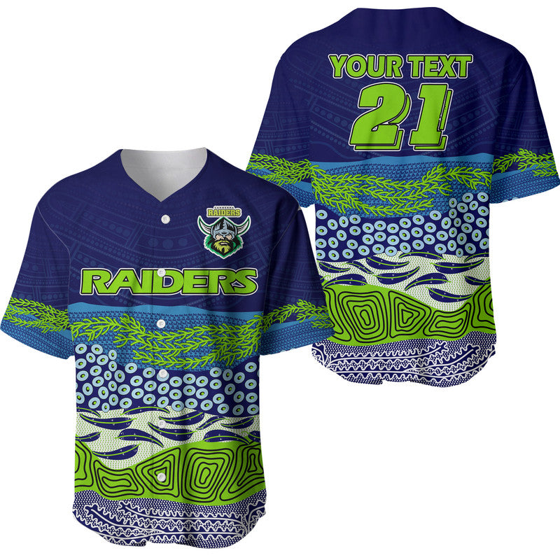 custom-text-and-number-canberra-the-green-machine-raiders-boomerang-indigenous-baseball-jersey